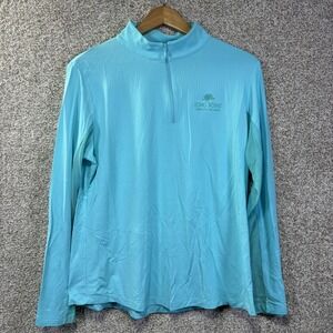 IBKUL Pullover Mens XL Blue 1/4 Zip Long Sleeve Golf Mock Neck Long Point